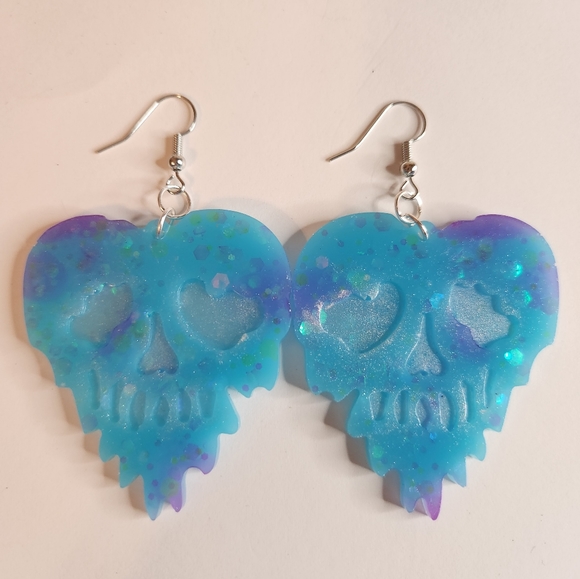 Skulls resin earrings jg9 - Picture 2 of 6